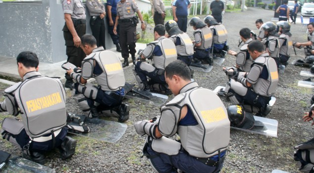 LATIH PETUGAS, LAPAS SLAWI KERJASAMA DENGAN POLRES TEGAL