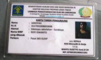 Kartu Tanda Pengunjung, Syarat Datangi Lapas Lamongan