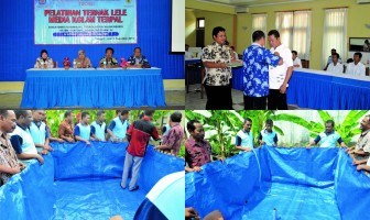 WBP LAPAS PATI TERIMA KOLAM TERPAL UNTUK TERNAK LELE SETELAH BEBAS