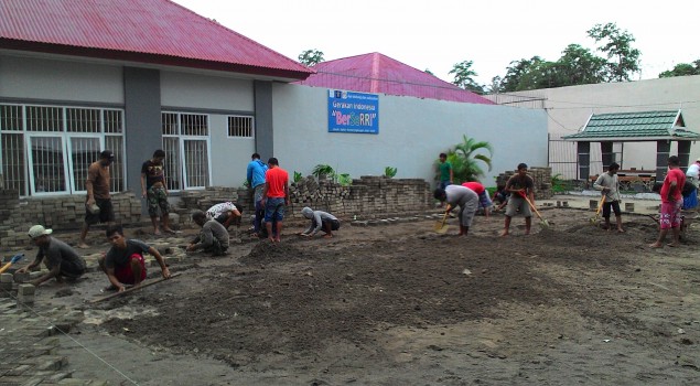 Swadaya Petugas, Rutan Pinrang Bangun Lapangan Tenis
