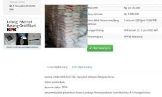 Lapas Narkotika Sungguminasa, Satker Pertama yang Lelang Beras secara Online