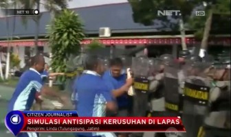 Simulasi Antisipasi Kerusuhan di Lapas Tulungagung