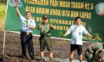 Lapas Bontang Tanam Padi Bersama Kodim 0908