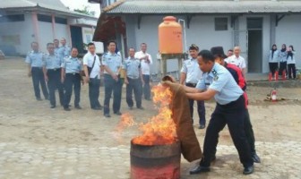 Rupbasan Palembang Gelar Pelatihan Penanggulangan Kebakaran