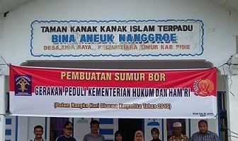 Rutan Jantho Bantu Penyediaan Sumur Bor di TK dan TPA