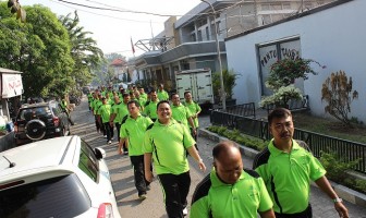Jaga Kekompakan, Pegawai Rutan Surabaya Lari Pagi Bersama