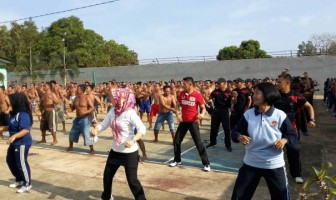 Rutan Pelaihari-Yonif 623/BWU Kompi C Berolahraga Bersama