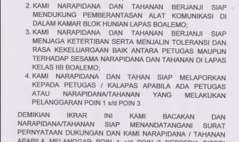 TOP, WBP Berikrar Perang Lawan Peredaran Narkoba di Lapas Boalemo