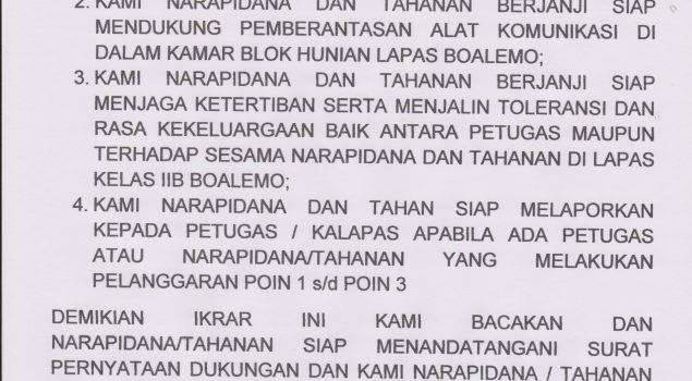 TOP, WBP Berikrar Perang Lawan Peredaran Narkoba di Lapas Boalemo