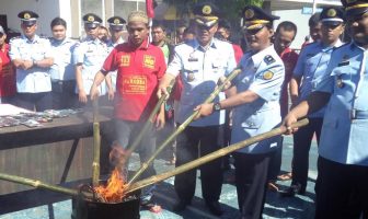 Lapas Narkotika Lubuklinggau Musnahkan 260 Handphone Hasil Razia