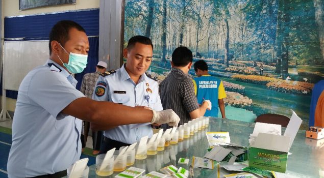 Lapas Pekanbaru Tes Urine 34 WBP yang Diusulkan Bebas Bersyarat