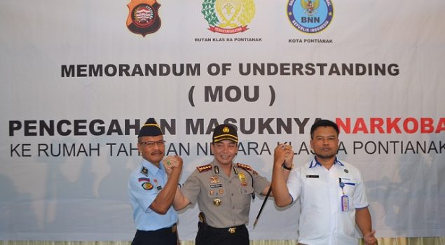 Rutan, Polres, dan BNN Kota Pontianak Sepakati MoU Pencegahan Narkoba