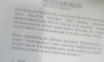 Di Sulbar, Petugas Pemasyarakatan Tafakur 30 Menit Setiap Hari untuk Hindari Pungli
