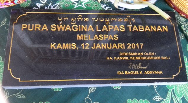 Pura Swagina, Wujud Pelayanan Rohani bagi WBP Lapas Tabanan