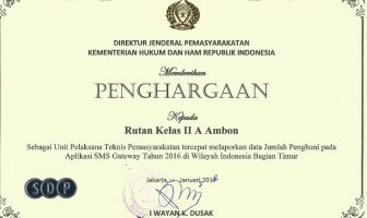 Rutan Ambon Tecepat Laporkan Data Penghuni Wilayah Indonesia Timur