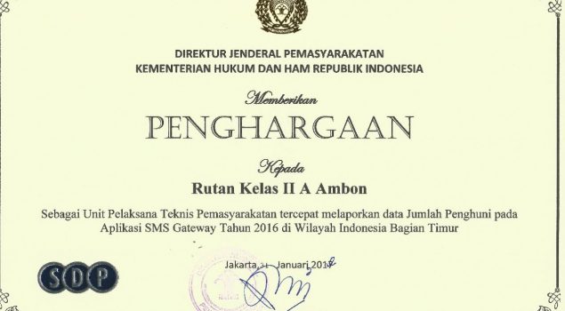 Rutan Ambon Tecepat Laporkan Data Penghuni Wilayah Indonesia Timur