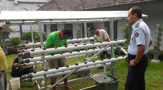 WBP Rutan Trenggalek Antusias Dapat Bantuan Tanaman Hidroponik