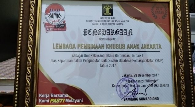 LPKA Jakarta Raih 2 Penghargaan Kategori SDP & Anggaran