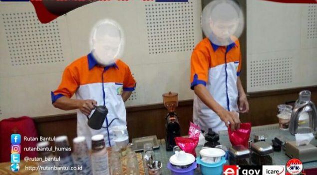 Peserta Raker Kanwil Yogya Nikmati Kopi Racikan Barista Rutan Bantul