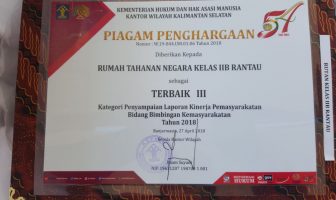Rutan Rantau Raih Dua Penghargaan dari Kanwil Kalsel