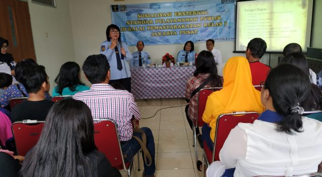 Bapas Jakarta Pusat Gelar Sosialisasi Eksternal Standar Pelayanan Publik