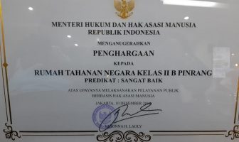 Terapkan Layanan Berbasis HAM, Rutan Pinrang Raih Penghargaan