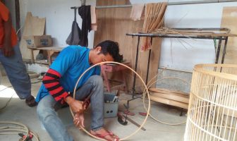 WBP Rutan Wonogiri Dibina Buat Sangkar Burung dari Bambu