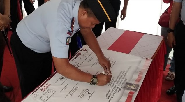 Di Bawah Rintik Hujan, Rutan Tangerang Deklarasikan Janji Kinerja 2019