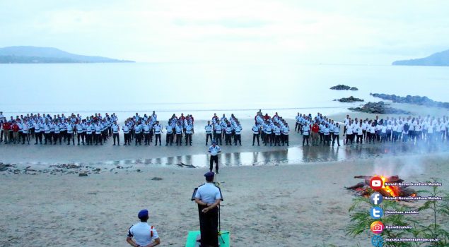 194 ASN Kanwil Kemenkumaham Maluku Ikuti Tradisi Pembaretan