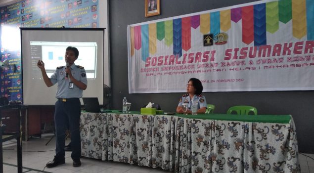 Sosialisasi Sisumaker Optimalkan Persuratan di Bapas Makassar