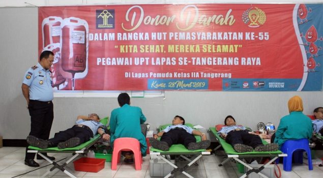 Lapas Pemuda Tangerang Gelar Donor Darah "Kita Sehat, Mereka Selamatâ€