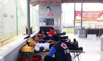 Peduli Sesama,  Lapas Gunung Sugih Laksanakan Kegiatan Donor Darah