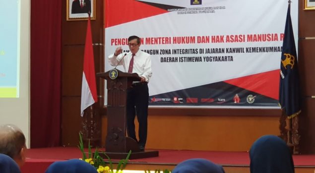 Jajaran Bapas Yogya Hadiri Penguatan Menkumham tentang WBK/WBBM