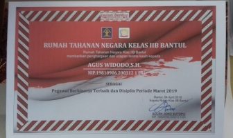 3 Petugas Teladan Rutan Bantul Raih Penghargaan