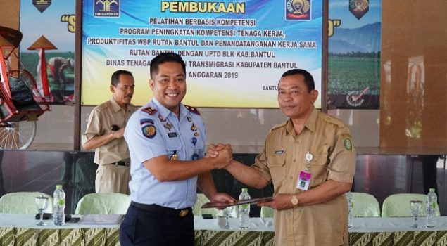 Rutan Bantul Sepakati MoU dengan MoU Dinsnakertrans Kab. Bantul