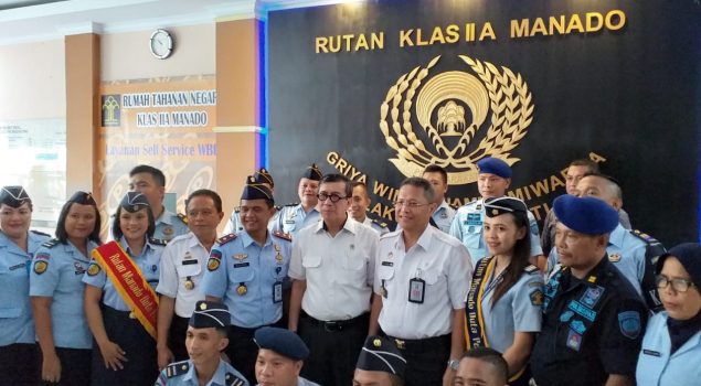 Kunjungan Menteri Hukum Dan Hak Asasi Manusia Republik Indonesia Ke Rutan Kelas IIA Manado