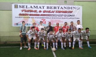 Petugas Rutan Manado Ikuti Eksibisi Futsal dan Bulutangkis