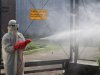 Gandeng PMI, Lapas Cilegon Disemprot Disinfektan