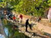 Bapas Tanjungpandan bersama DLH Bersihkan Aliran Sungai Sambut HUT RI Ke-81