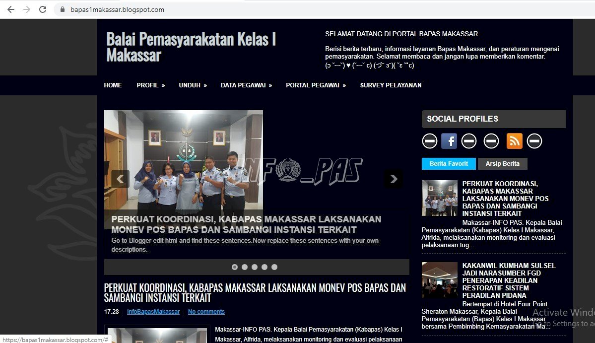 Blogspot Bapas Makassar, Ujung Tombak Transparansi Pelayanan