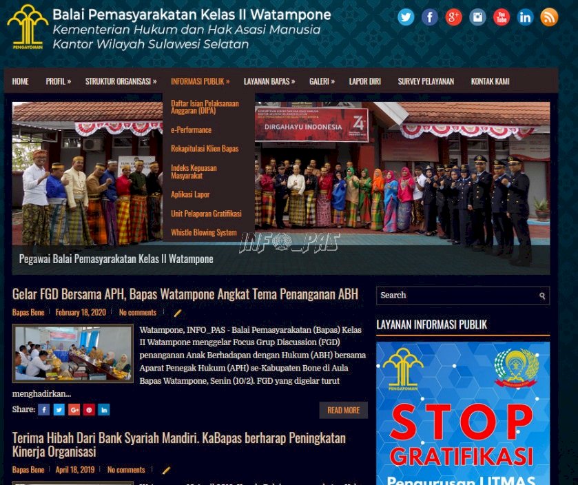 Lewat Website, Bapas Watampone Wujudkan Keterbukaan Informasi Publik