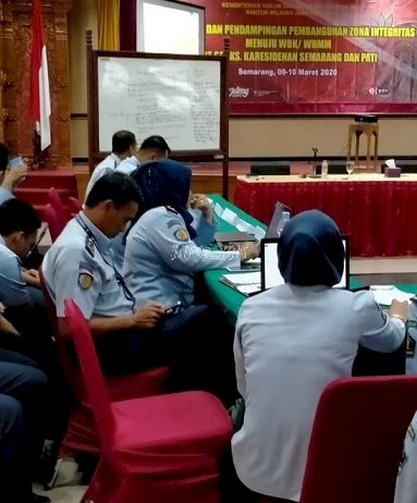 Tim Pokja Bapas Pati Hadiri Pendampingan ZI WBM/WBBK Kanwil Kemenkumham Jateng