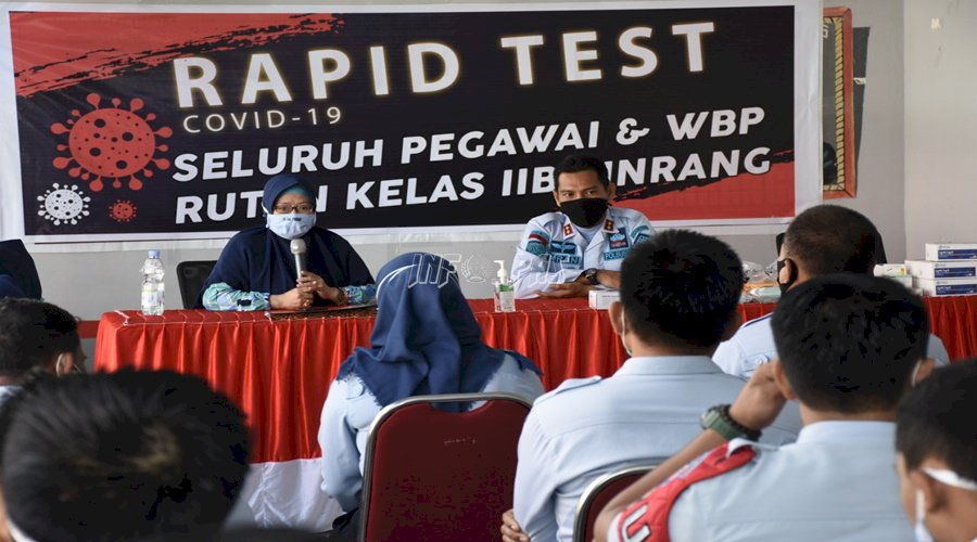 Petugas & WBP Rutan Pinrang Ikuti Penyuluhan Kesehatan & Rapid Test