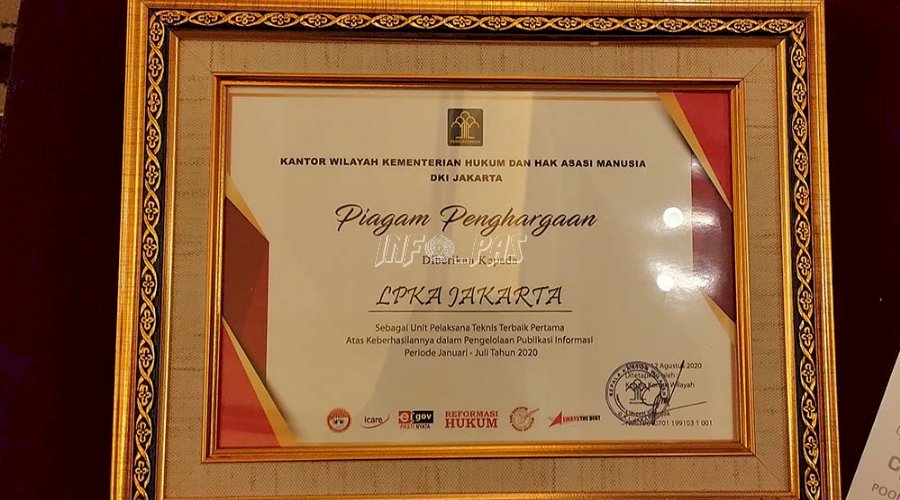 LPKA Jakarta Sabet Penghargaan Terbaik I Publikasi Informasi