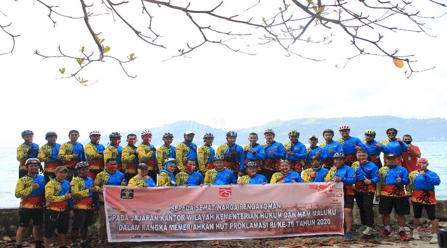 Jajaran Rutan Ambon Ikuti Kegiatan Gowes Bersama