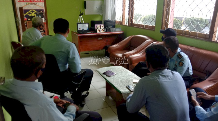 UPT Pemasyarakatan Ikuti Pengarahan Menkumham terkait COVID-19