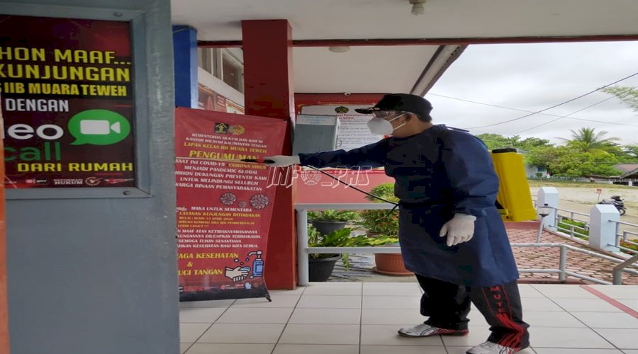 Lagi, Lapas Muara Teweh Disterilkan Disinfektan