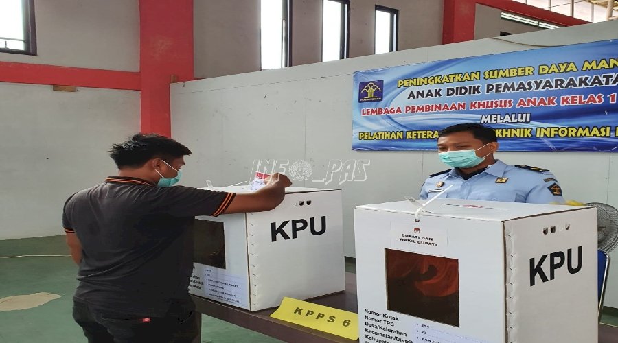 Puluhan Anak LPKA Martapura Salurkan Suara di TPS 022