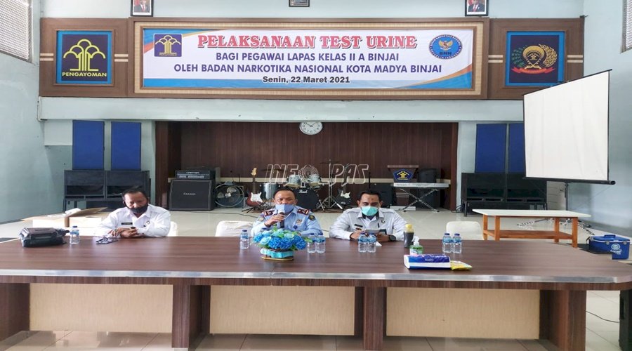 Jalani Tes Urine, Petugas Lapas Binjai Negatif Narkoba