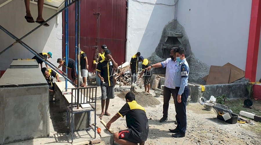 Lewat Pelatihan Konstruksi, WBP Rutan Banda Aceh Bangun Rest Area